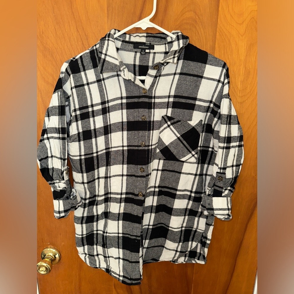 Teen’s Checkered Black Flannel